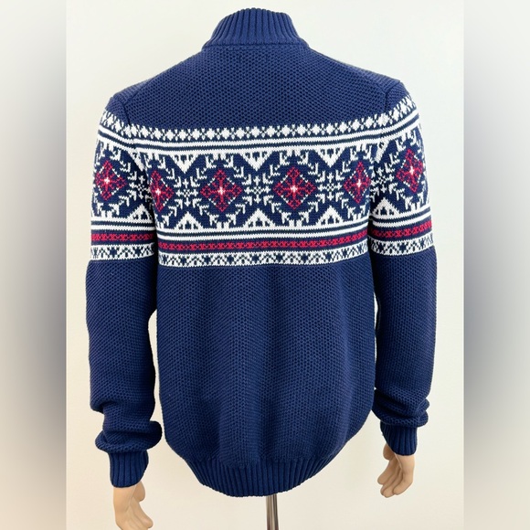 IZOD 1/4 Zip Pullover Knit Mock Neck Sweater, Winter Holiday, Men's Size Large - Picture 3 of 11